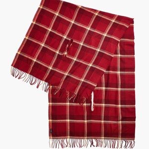 Madewell Buffalo Check Cape Scarf - Alberta Plaid Sq Scarlet